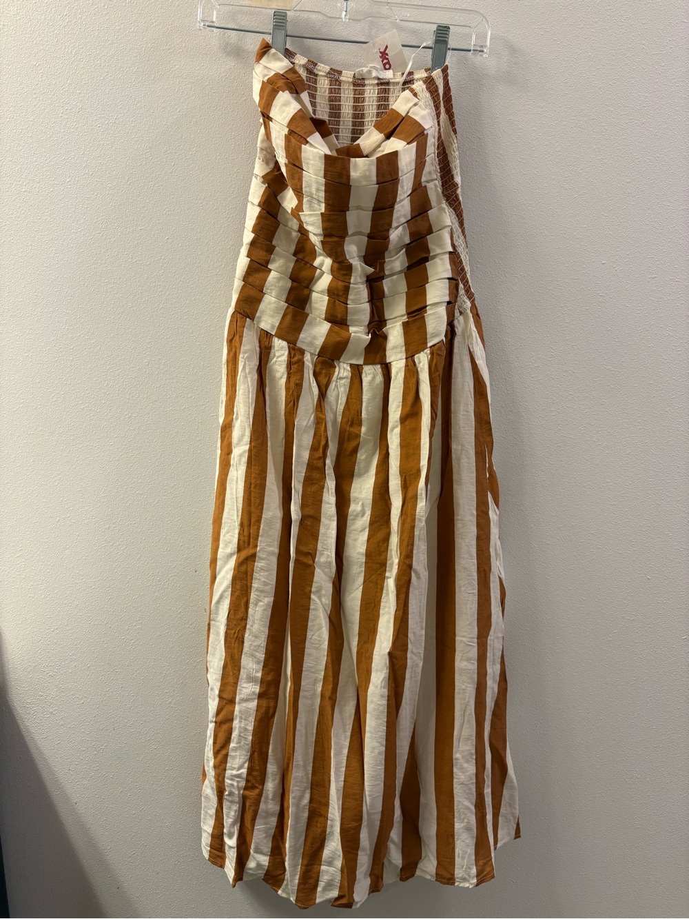 Striped Burnt Orange and Cream Maxi Dress